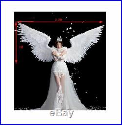 Feathered Wings White Angel Halloween Wings Catwalk Model Large Cosplay party