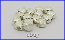 Fine Large Lot 15 New Solid Sterling Silver Love Heart Angel Wings Charm Beads