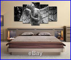 Framed Angel Wings Statue Canvas Print Modern Wall Art Home Decor 5 Piece