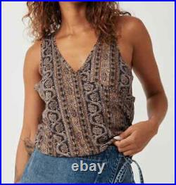 Free People Your Twised Tank Top We The Free Printed Cross Back Sleeveless L
