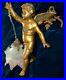 French_Antique_Gilded_Sconce_Chandelier_Winged_Angel_Cherub_Pink_Rose_Shade_01_kytc