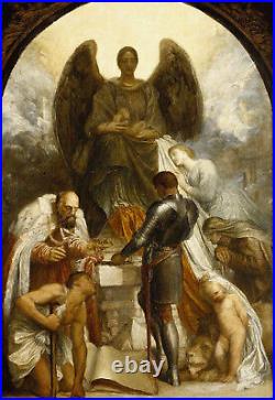 GEORGE FREDERIC WATTS Angel of Death WINGS court boy adult age CANVAS/PAPER