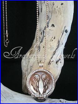 Genuine Sterlina MI Milano Necklace/pendant Angel Wings & Pearl Coin/moneda Ajmm