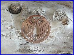 Genuine Sterlina MI Milano Necklace/pendant Angel Wings & Pearl Coin/moneda Ajmm