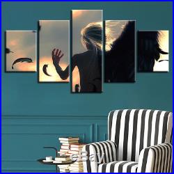 Gift Home Decor Canvas Print Painting 5 pieces Angels Con Alas Black Wings