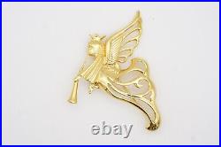 Givenchy Vintage 1980s Large Heaven Angel Flying Wing Trumpet Openwork Brooch