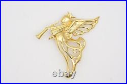 Givenchy Vintage 1980s Large Heaven Angel Flying Wing Trumpet Openwork Brooch