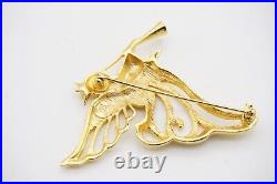 Givenchy Vintage 1980s Large Heaven Angel Flying Wing Trumpet Openwork Brooch