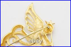 Givenchy Vintage 1980s Large Heaven Angel Flying Wing Trumpet Openwork Brooch