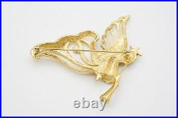 Givenchy Vintage 1980s Large Openwork Flying Wing Heaven Angel, Trumpet Brooch