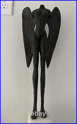 Global Views Female Headless Winged Angel Iron Cast sculpture Statue marble