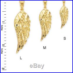 Gold DC Angel Wing Pendant (10k, 14k, small, medium, large, yellow, white, rose)