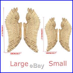 Gold Metal Angel Wings Home Decor Hanging Hotel Wall Sculpture Distressed Gifts