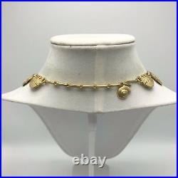 Gold SeaShell Gilt Necklace Choker Statement Nautical Clam Oyster Snail Gilded