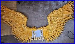 Gold angel wings backpiece 80 inch wingspan