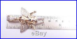 Gold winged angel pendant diamond set large 12.2g