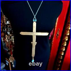 Gothic cross necklace pendant amulet fingers crucifix death skeleton skull crown