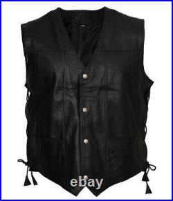Governor Daryl Dixon Angel Wings Mens Motorcycle Black Original Leather Vest