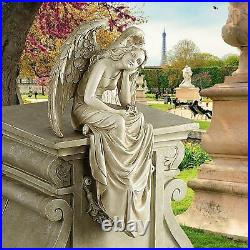 Grace Angel Sitting Statue Garden Figurine wings fairy
