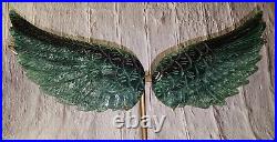 Green Flourite Angel Wings, Large Size & Stand, Natural Green Flourite