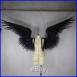 Halloween Black Large Feather Devil Angel Wings Night Party Fancy Costume Outfit
