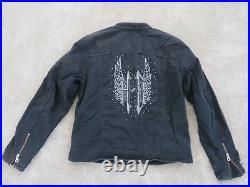 Harley Davidson Cotton Motocycle biker Jacket Angel wings embellished HD L WMS