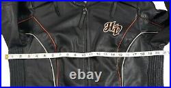 Harley Davidson Juneau Womens Large Big Logo Wings TriColor Black Leather Jacket