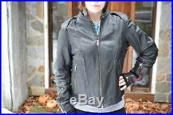 Harley Davidson Road Angel Black Leather Jacket Women's Large Studded Wings