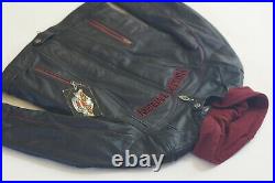 Harley Davidson Womens Barchetta Black Leather 3in1 Jacket Hoodie S L 97169-10VW