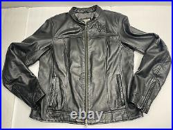 Harley davidson womens leather Jacket with Angel wings and rhinestones Size L