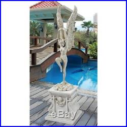 Heavens Free Falling Guardian Angel Statue With Large Feathered Wings Spiritual