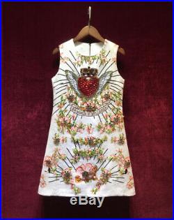 Holy Saint Jesus Mother Mary Queen Heart Wings Jeweled Dress Angel Wing Jacquard