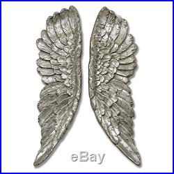 Hom Large 61cm Set Antique Silver Angel Cherub Wings Wall Hangings