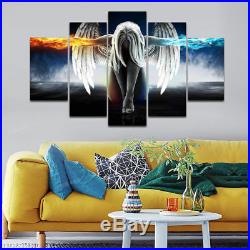 Home Decor Angel Wings Fire & Ice Wall Art Canvas Prints Painting Poster 5PCS