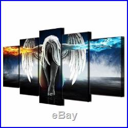 Home Decor Angel Wings Fire & Ice Wall Art Canvas Prints Painting Poster 5PCS