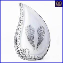 Human Ashes Angel Wings Design Teardrop Urns 10.5 Cremation Memorial Funeral