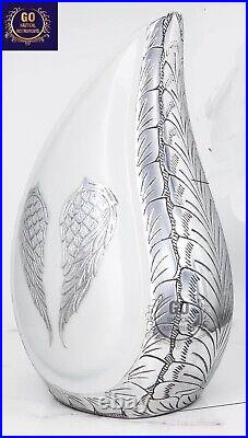 Human Ashes Angel Wings Design Teardrop Urns 10.5 Cremation Memorial Funeral