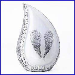 Human Ashes Angel Wings Design Teardrop Urns 10.5 Cremation Memorial Funeral