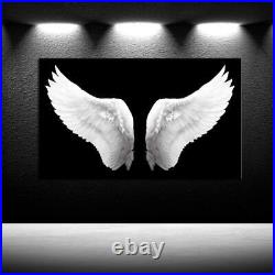 IKNOW FOTO Large Black and White Canvas Prints Angel Wings Wall Art Contempor