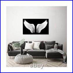 IKNOW FOTO Large Black and White Canvas Prints Angel Wings Wall Art Contempor