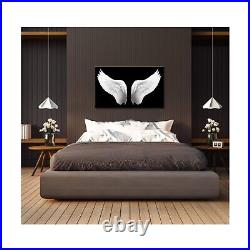 IKNOW FOTO Large Black and White Canvas Prints Angel Wings Wall Art Contempor