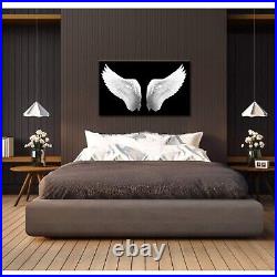 IKNOW FOTO Large Black and White Canvas Prints Angel Wings Wall Art Contempor