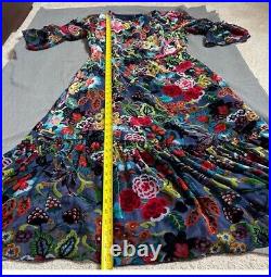 Johnny Was Burnout Dress Midi L Fits Xl Too Nwt $528 Lined Tanya