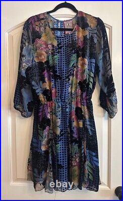 Johnny Was Burnout Dress Xl $698? With Slip No Belt