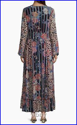 Johnny Was Burnout Velvet Maxi Dress M Fits L too $595 NWT With Slip