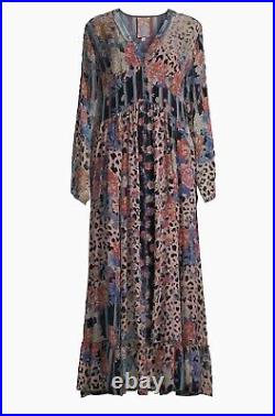 Johnny Was Burnout Velvet Maxi Dress XL $595 NWT