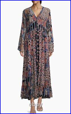 Johnny Was Burnout Velvet Maxi Dress XL $595 NWT