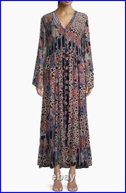 Johnny Was Burnout Velvet Maxi Dress XL $595 NWT