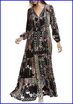 Johnny Was Burnout Velvet maxi Dress Size Large Fits XL With Slip $698