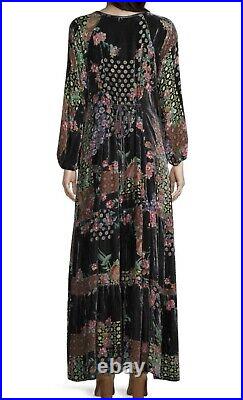 Johnny Was Burnout Velvet maxi Dress Size Large Fits XL With Slip $698